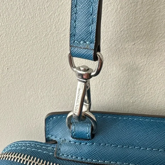 Michael Kors Blue Trapezoid Crossbody Bag with Studded Detailing - Picture 5 of 16